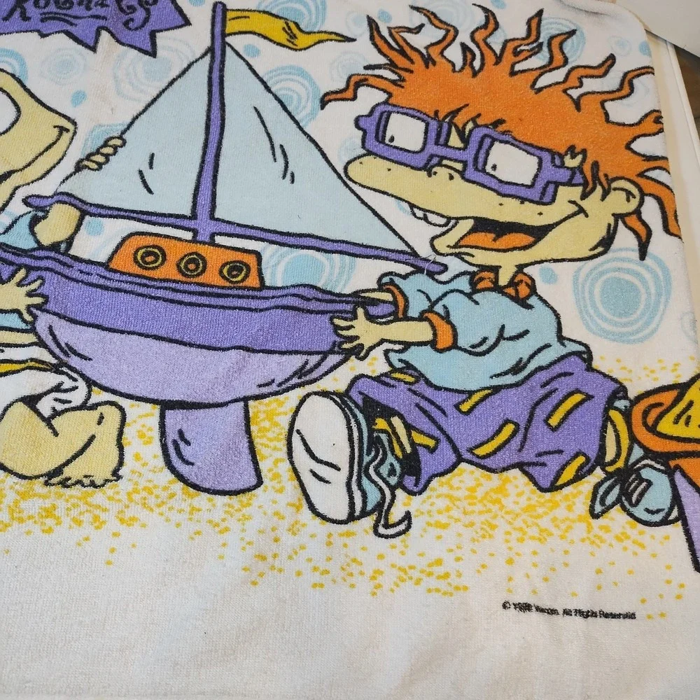 Vintage RugRats Pool Beach Towel Franco Angelina Tommy Chuckie 1990s Nickelodeon